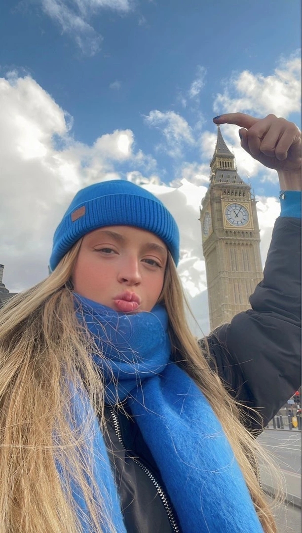 A pop of blue to match the sky