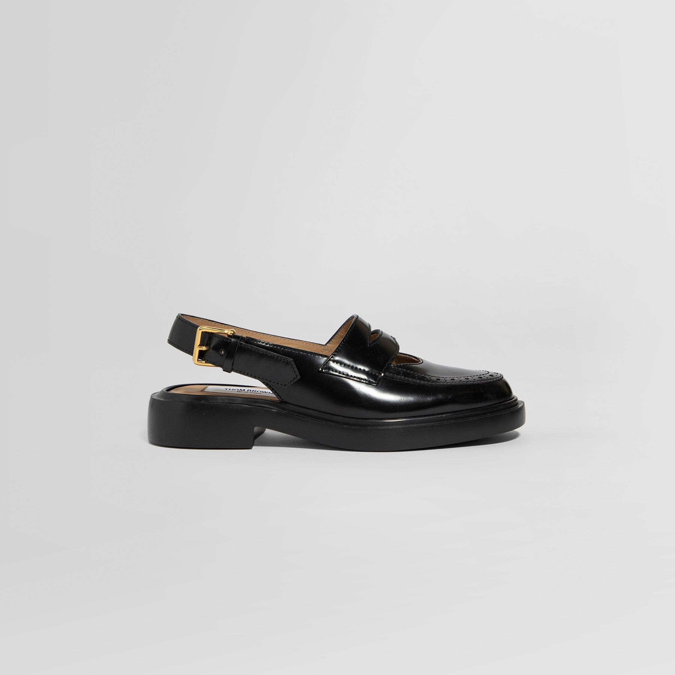 THOM BROWNE WOMAN BLACK LOAFERS