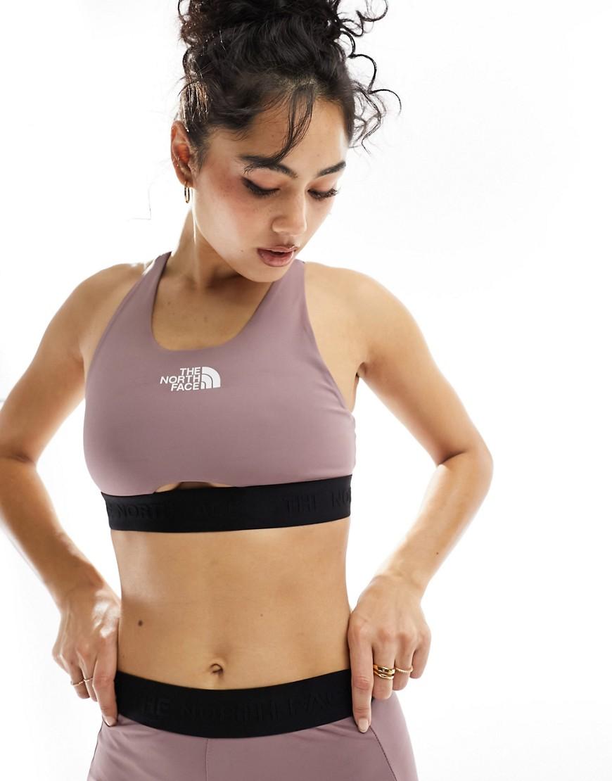 Nike Training Swoosh Dri-FIT longline medium support sports bra in purple