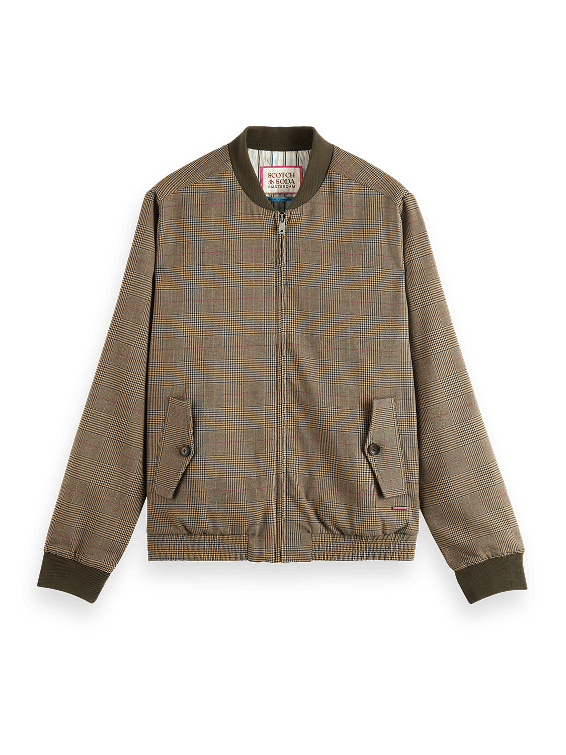 Men's Yarn-Dyed Bomber Jacket | Brown | | Scotch & Soda