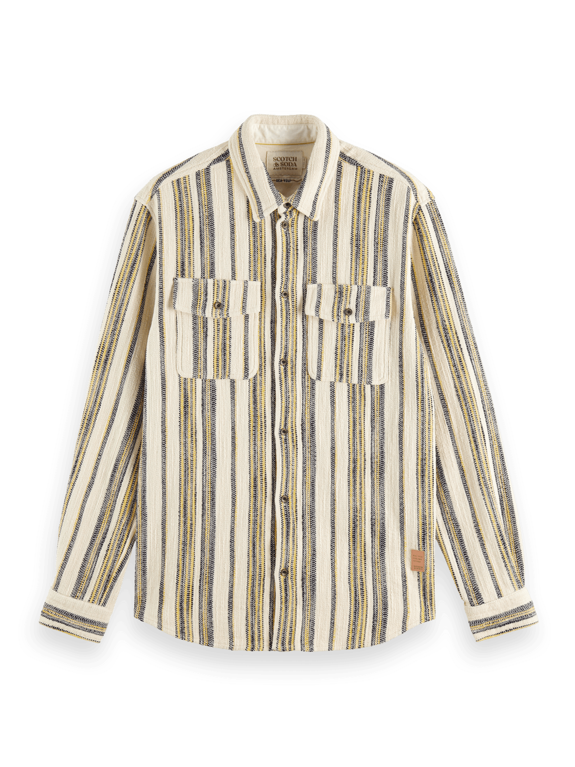 Men's Basket Weave Gradient Stripe Shirt | Blue | | Scotch & Soda
