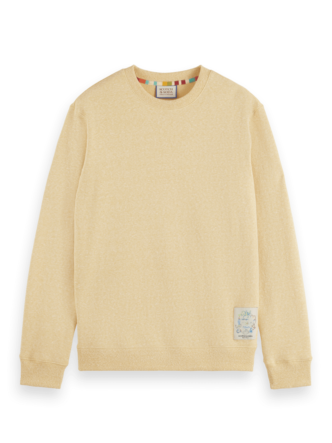 Men's Melange Crew Neck Sweatshirt | Yellow | | Scotch & Soda