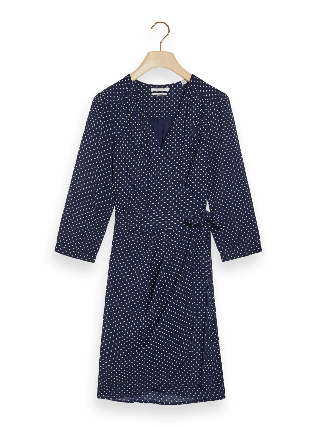 Women's Polka Dot Mini Wrap Dress | Blue | | Scotch & Soda