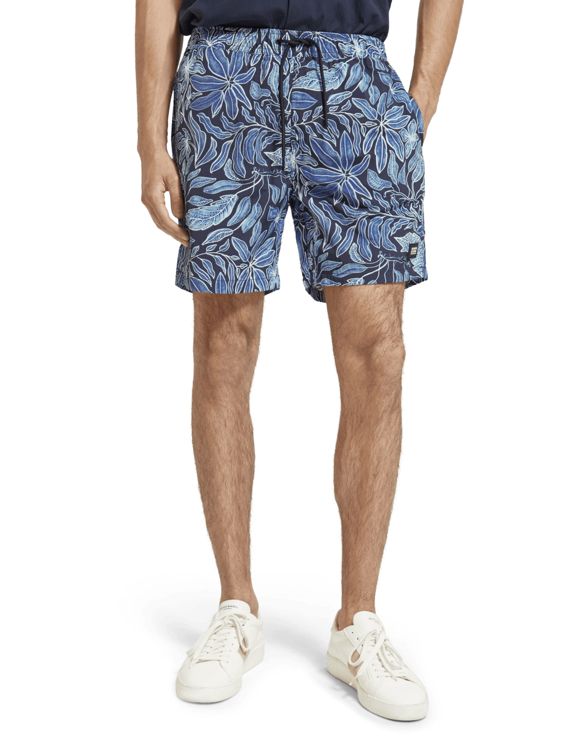 Men's Mid-Length Printed Swim Shorts | Blue | | Scotch & Soda