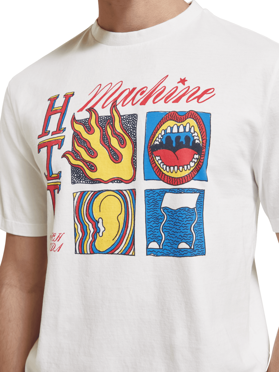 Men's Hit Machine Printed T-Shirt | White | | Scotch & Soda