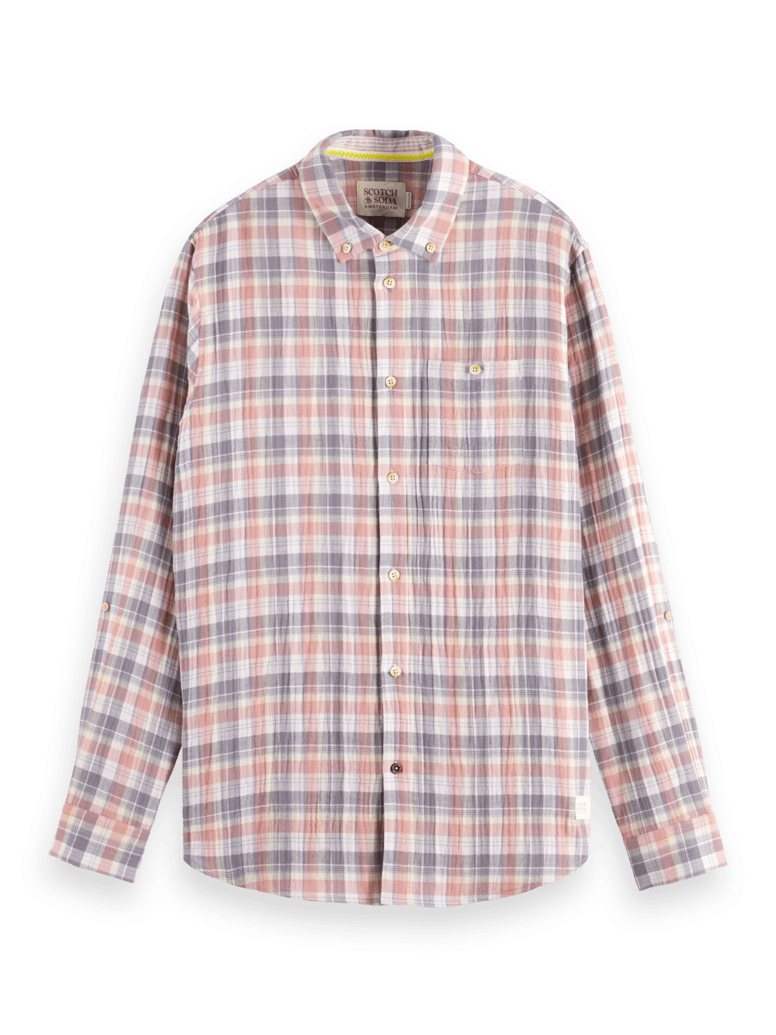 Men's Check Button Down Shirt | Pink | | Scotch & Soda