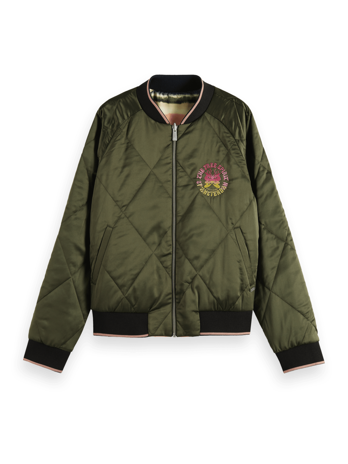 Women's Embroidered Reversible Bomber Jacket | Multicolor | | Scotch & Soda