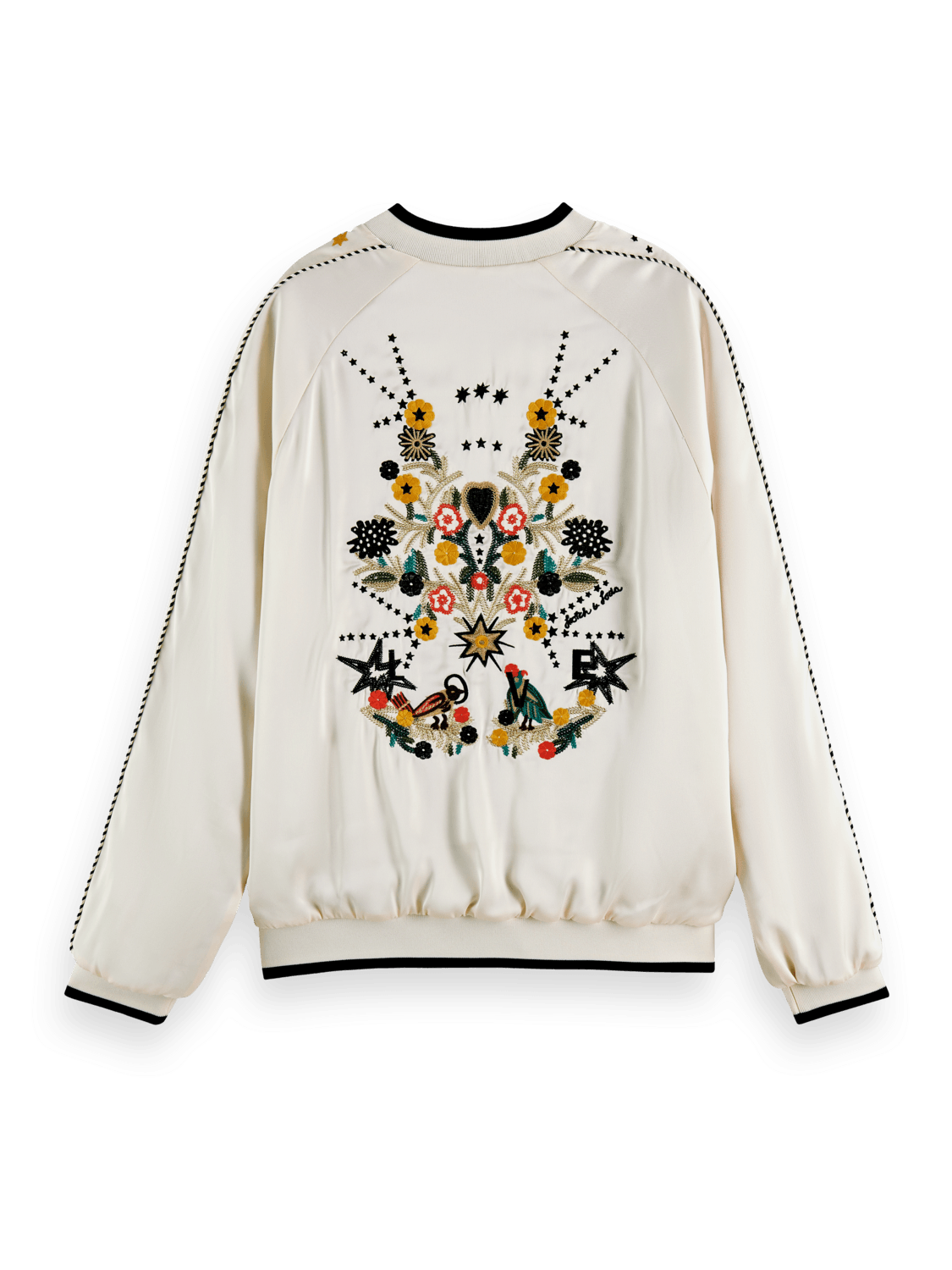 Women's Reversible Embroidered Bomber Jacket | Beige | | Scotch & Soda