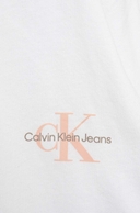 Dětská bavlněná košile s dlouhým rukávem Calvin Klein Jeans bílá barva, s pologolfem