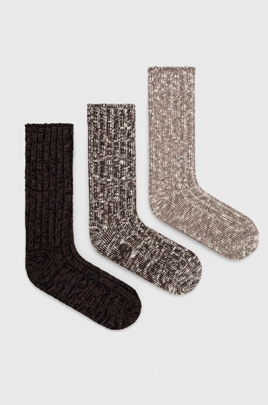 Κάλτσες Abercrombie & Fitch 3-pack χρώμα: καφέ