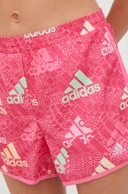 Σορτς τρεξίματος adidas Performance Brand Love χρώμα: ροζ