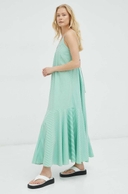 Bavlněné šaty Herskind zelená barva, maxi